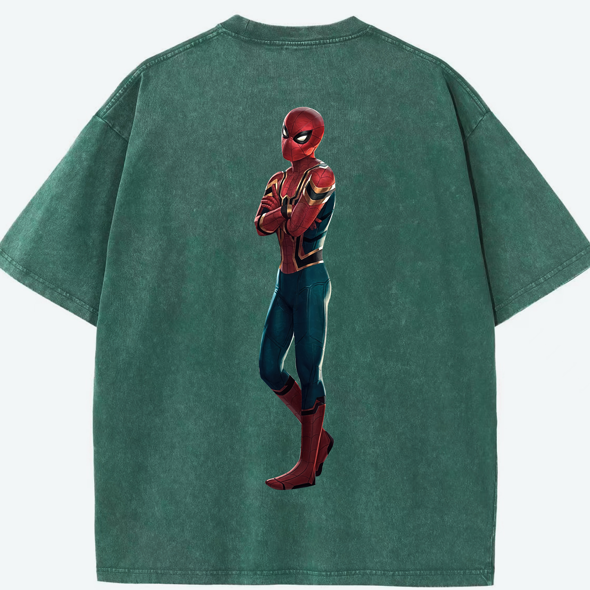 （画像用） Spider Man スパイダーマン 綿100% ヴィンテージ風 半袖Tシャツ（背面プリント）